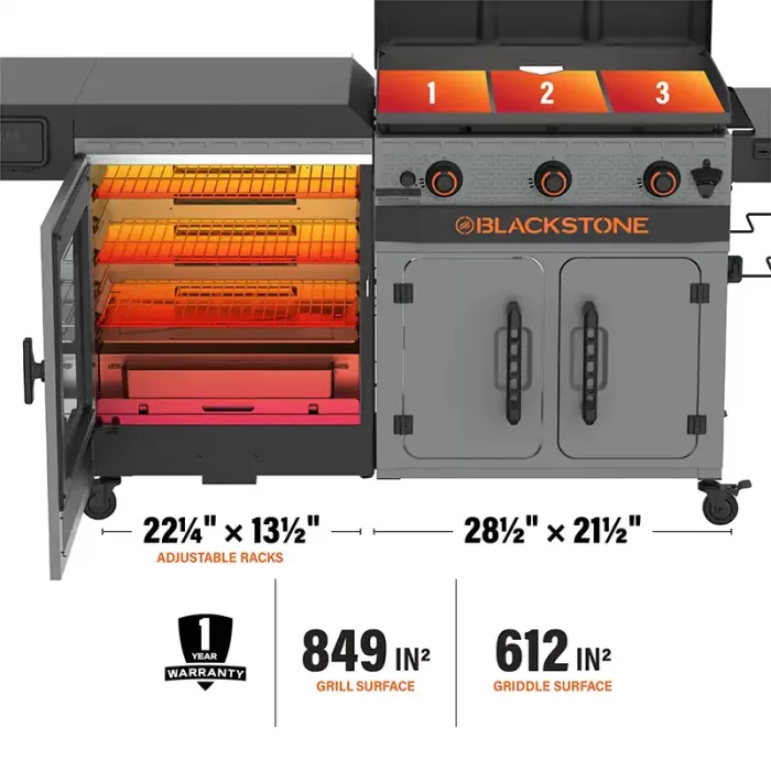image of Bronco 28 XL Griddle Vertical Pellet Smoker Combo