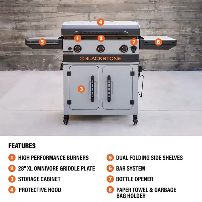 an image of Bronco 28 XL Griddle with Cabinet